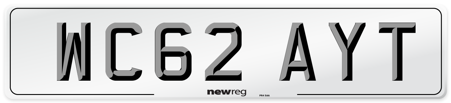 WC62 AYT Number Plate from New Reg